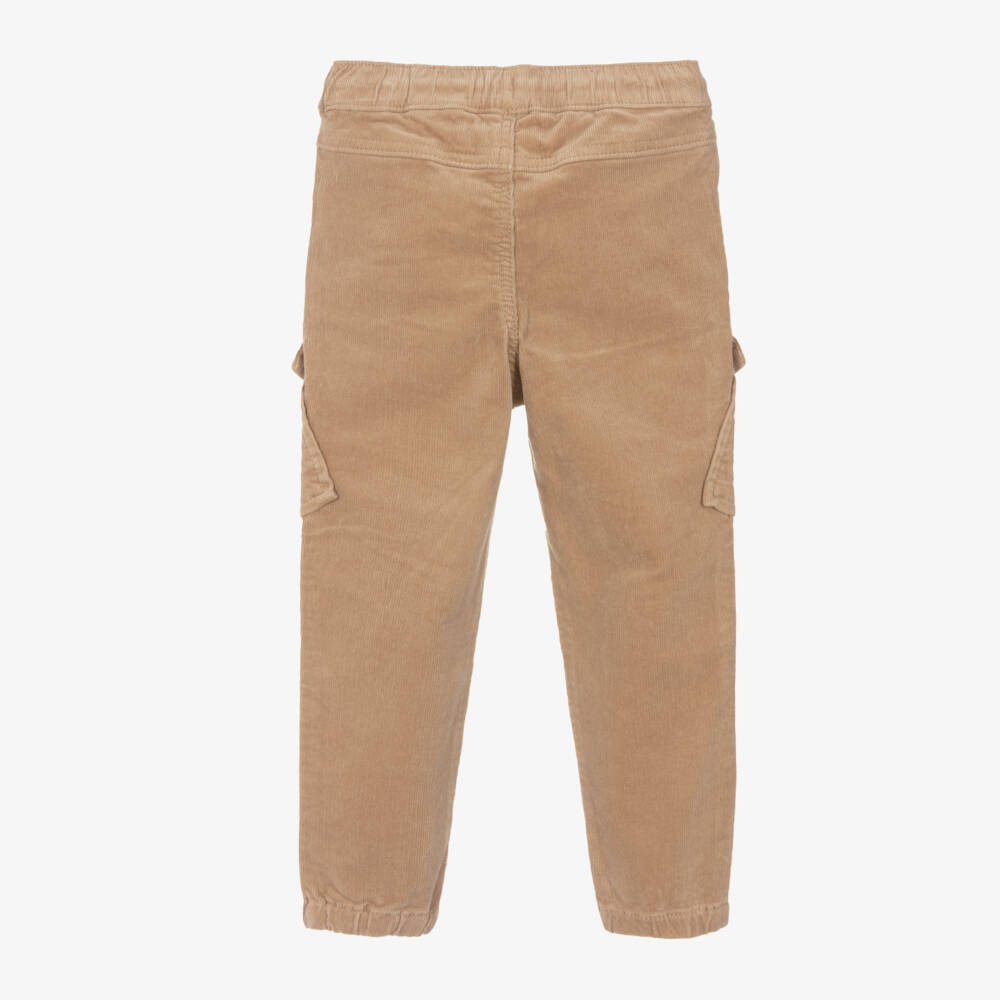 Boboli-Boys Corduroy Beige Cargo Trousers | Childrensalon Outlet