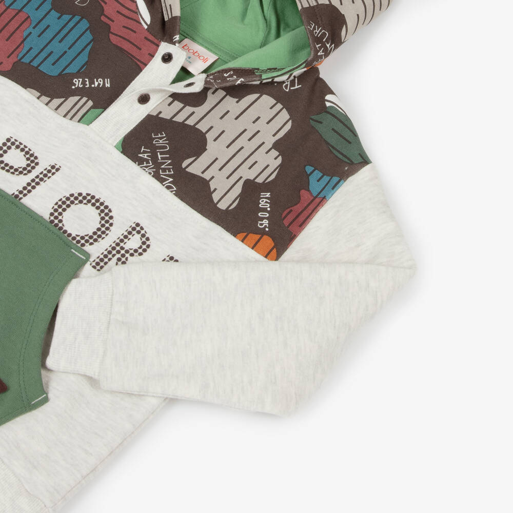 Boboli-Boys Cotton Adventure Hoodie | Childrensalon Outlet