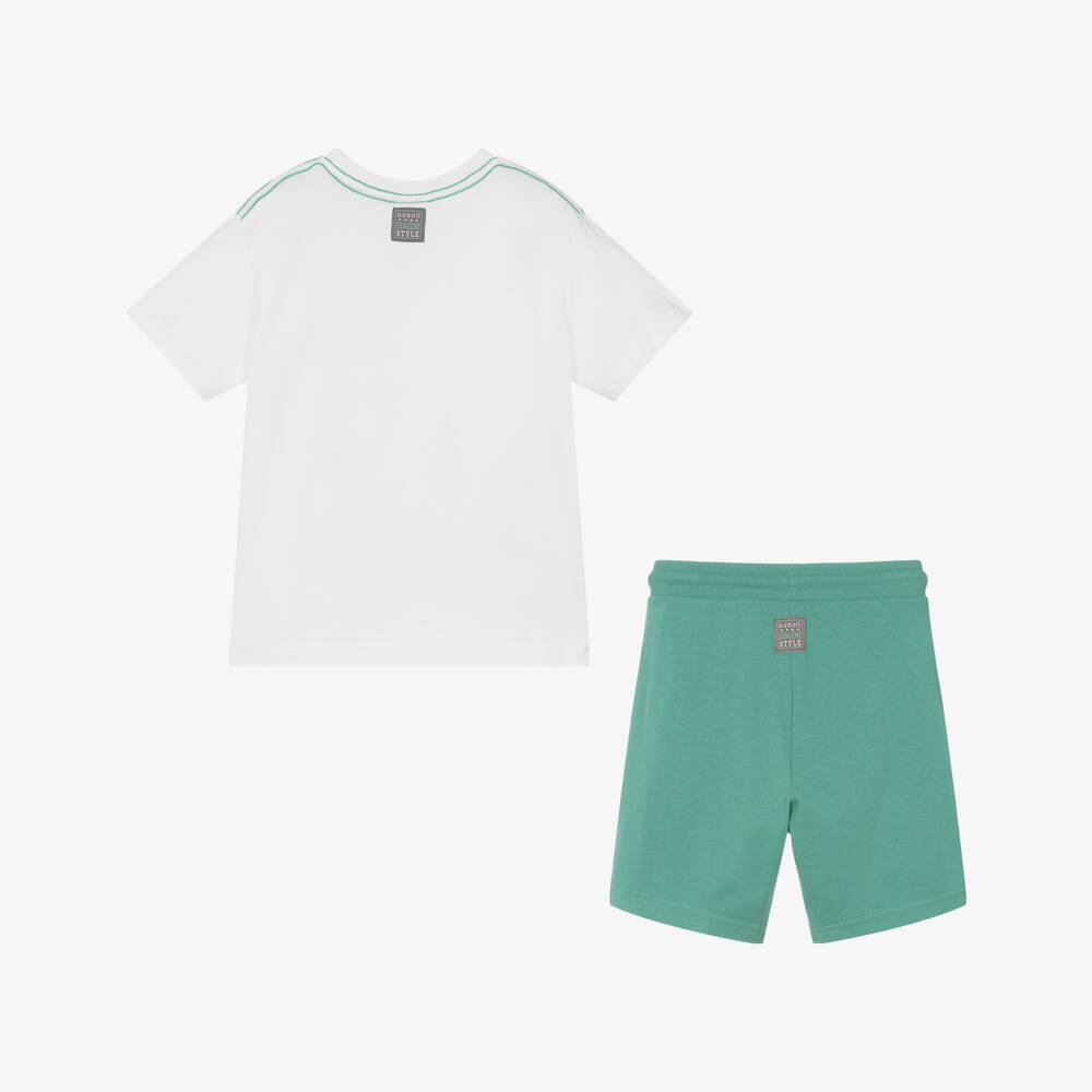 Boboli-Boys Cotton Camper Set in Green | Childrensalon Outlet