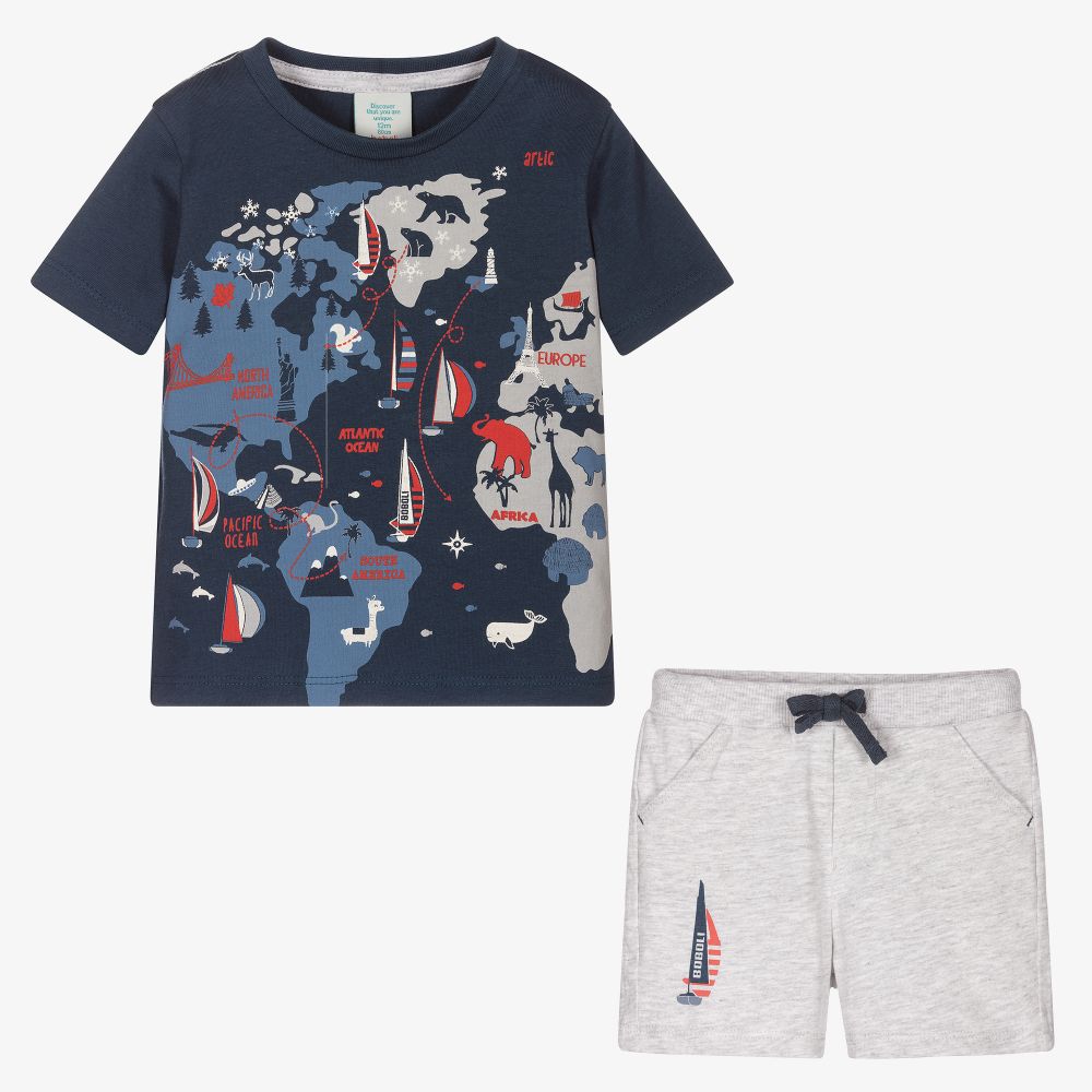 Boboli-Boys Cotton Jersey Shorts Set | Childrensalon Outlet