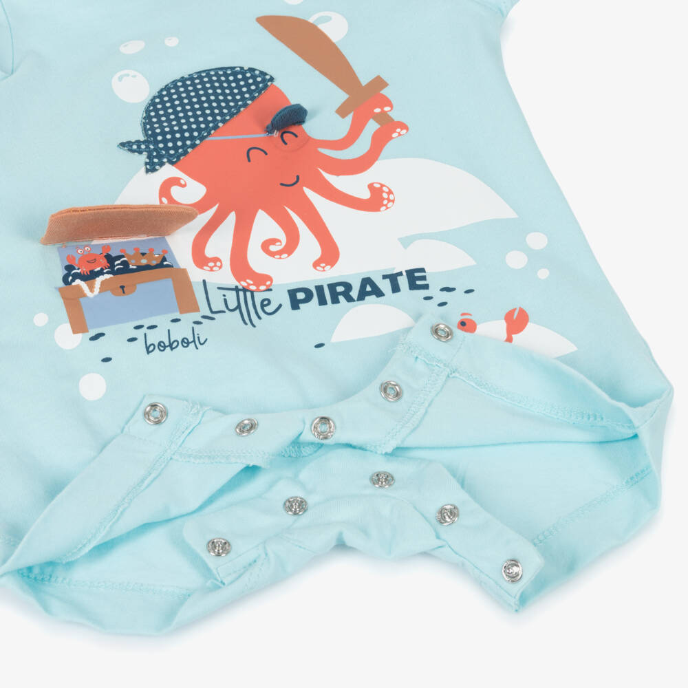 Boboli-جمبسوت قطني أزرق قراصنة للأولاد | Childrensalon Outlet