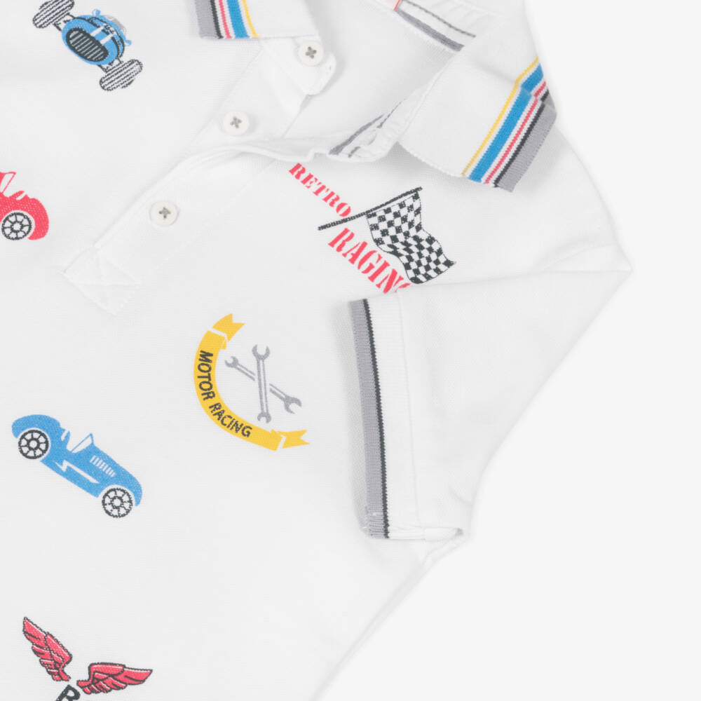 Boboli-Boys Cotton Polo with Vintage Car Design | Childrensalon Outlet