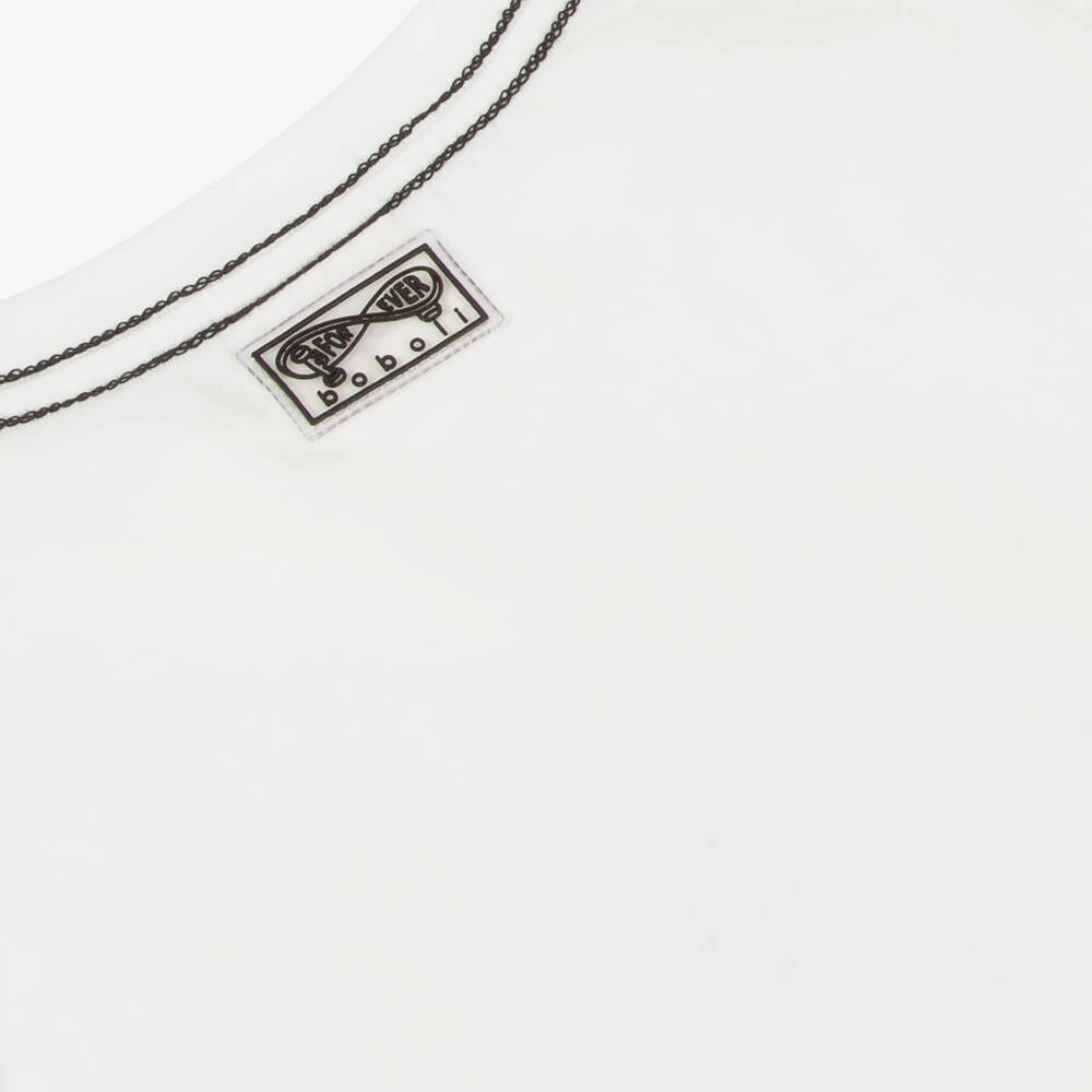 Boboli-Boys Cotton White Graphic Tee | Childrensalon Outlet