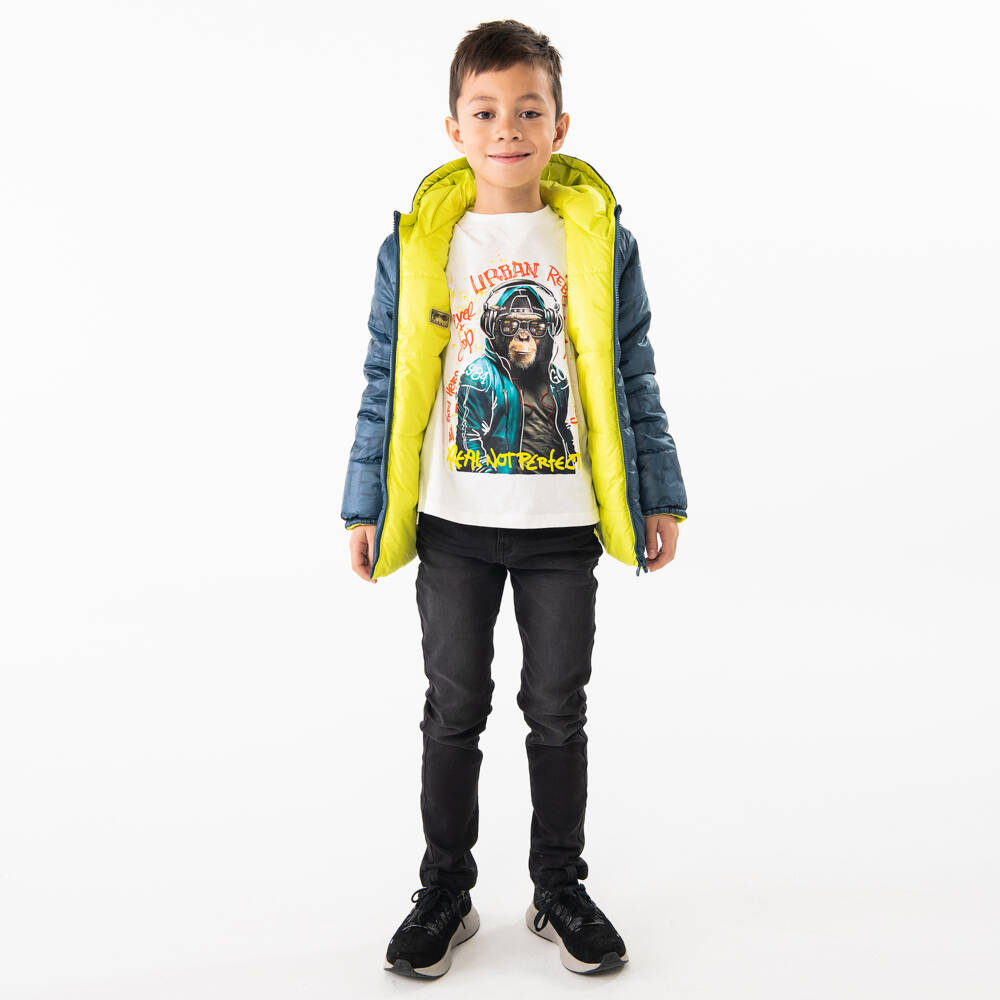 Boboli-Boys Cotton White Graphic Tee | Childrensalon Outlet