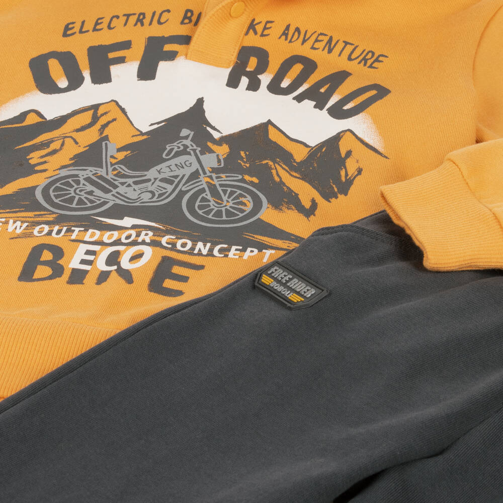 Boboli-Boys Cotton Yellow & Grey Tracksuit | Childrensalon Outlet