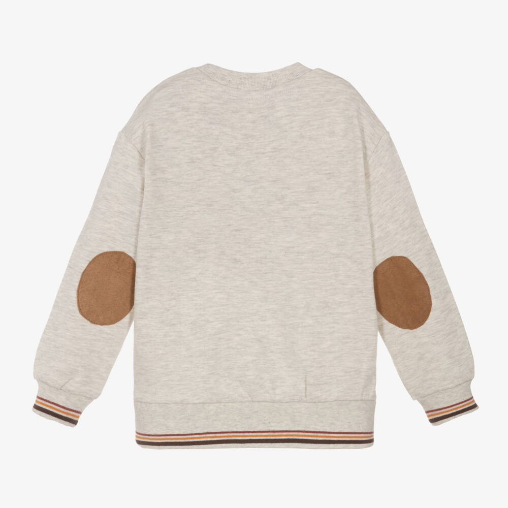 Boboli-Boys Cream Cotton Fox Jumper | Childrensalon Outlet