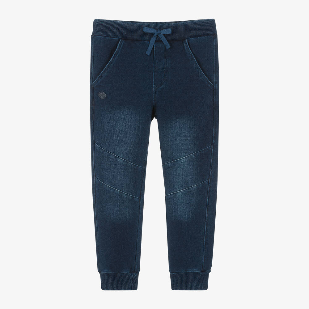 Boboli-Boys Dark Blue Denim-Look Joggers | Childrensalon Outlet