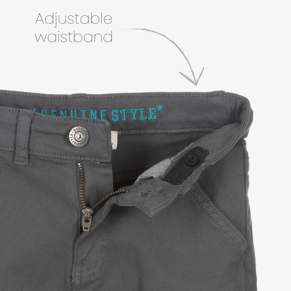 Boboli-بنطلون كارغو قطن تويل لون رمادي داكن للأولاد | Childrensalon Outlet