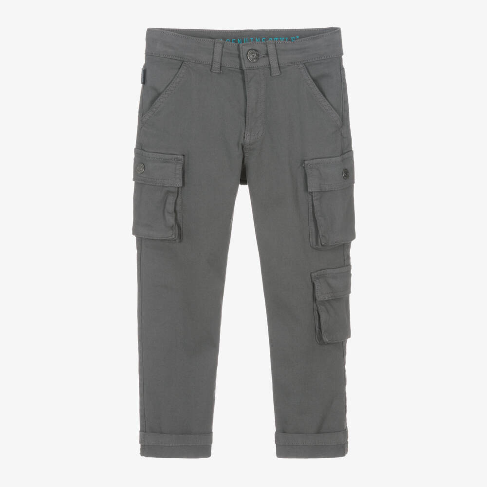 Boboli-Boys Dark Grey Cargo Trousers | Childrensalon Outlet