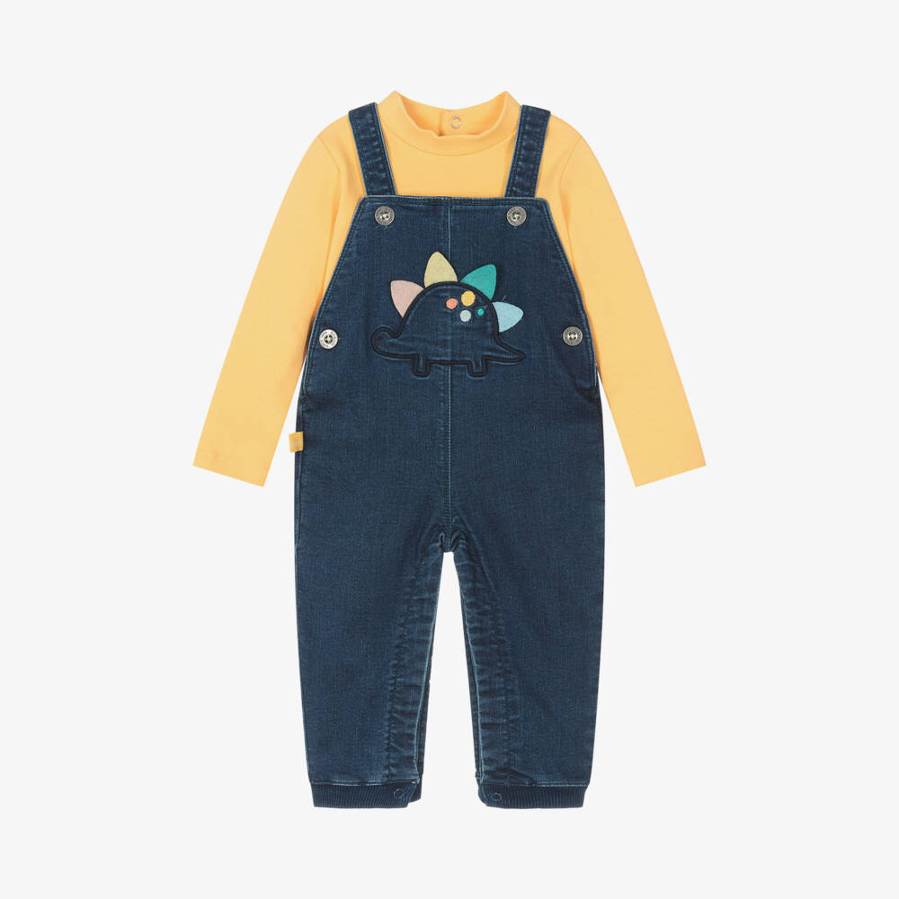Boboli-Boys Denim Dinosaur Dungaree Set | Childrensalon Outlet