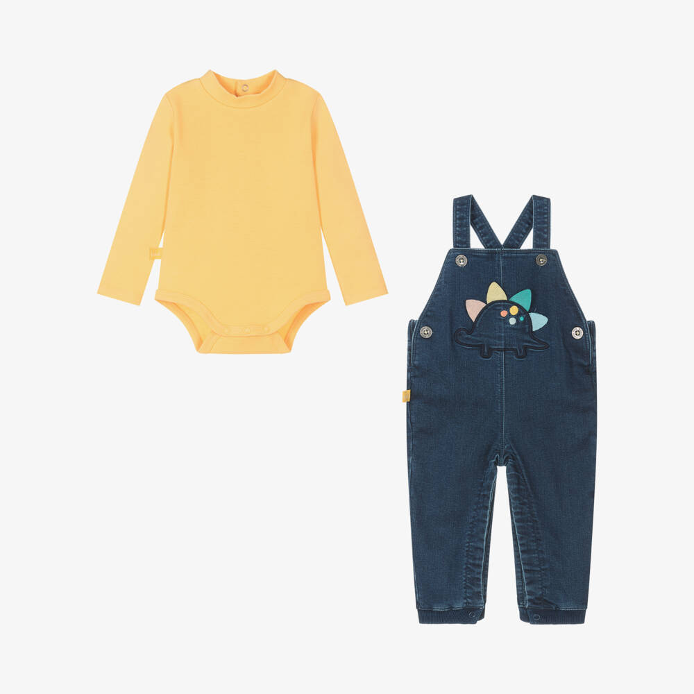 Boboli-Boys Denim Dinosaur Dungaree Set | Childrensalon Outlet