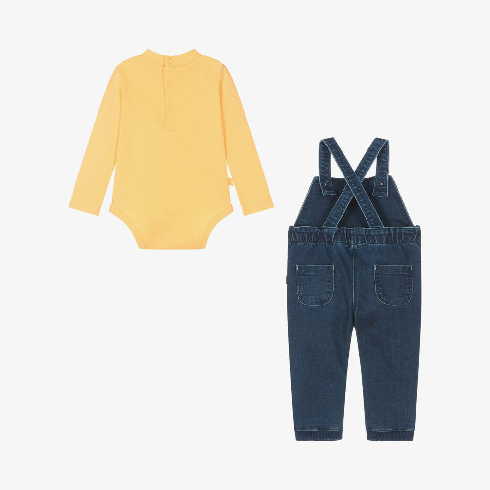 Boboli-Boys Denim Dinosaur Dungaree Set | Childrensalon Outlet