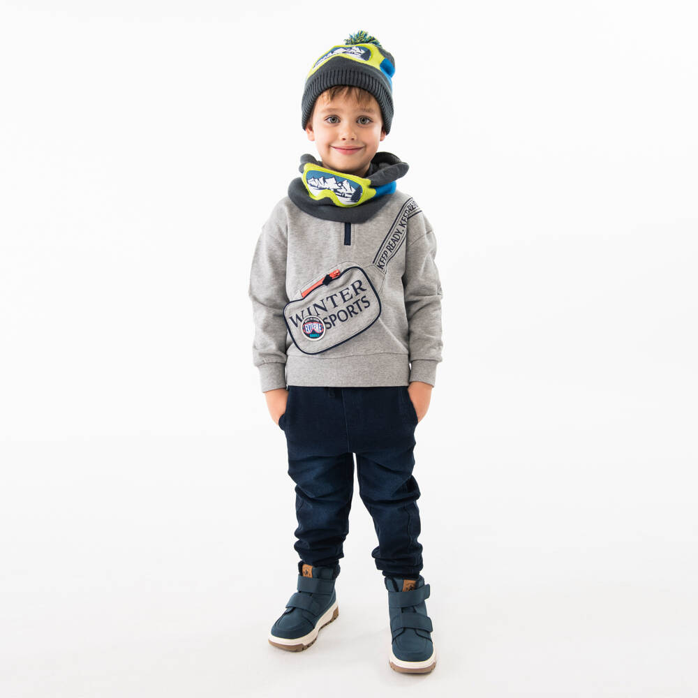 Boboli-Boys Denim-Look Blue Joggers | Childrensalon Outlet
