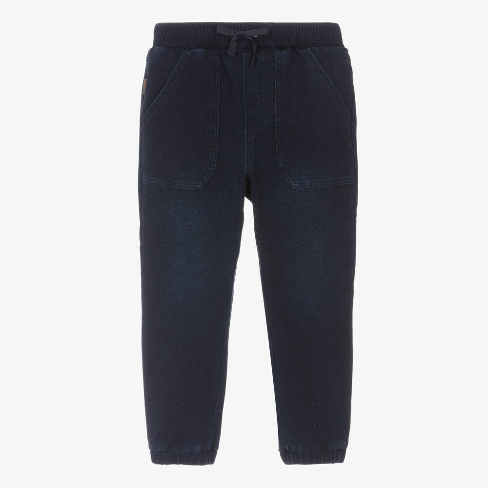 Boboli-Boys Denim-Look Blue Joggers | Childrensalon Outlet