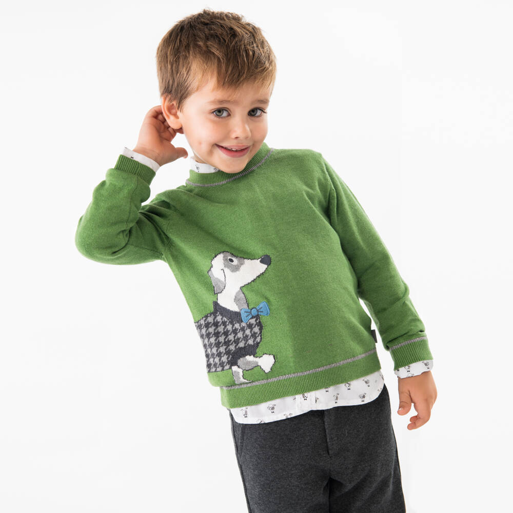 Boboli-Boys Dog Motif Trouser Ensemble | Childrensalon Outlet