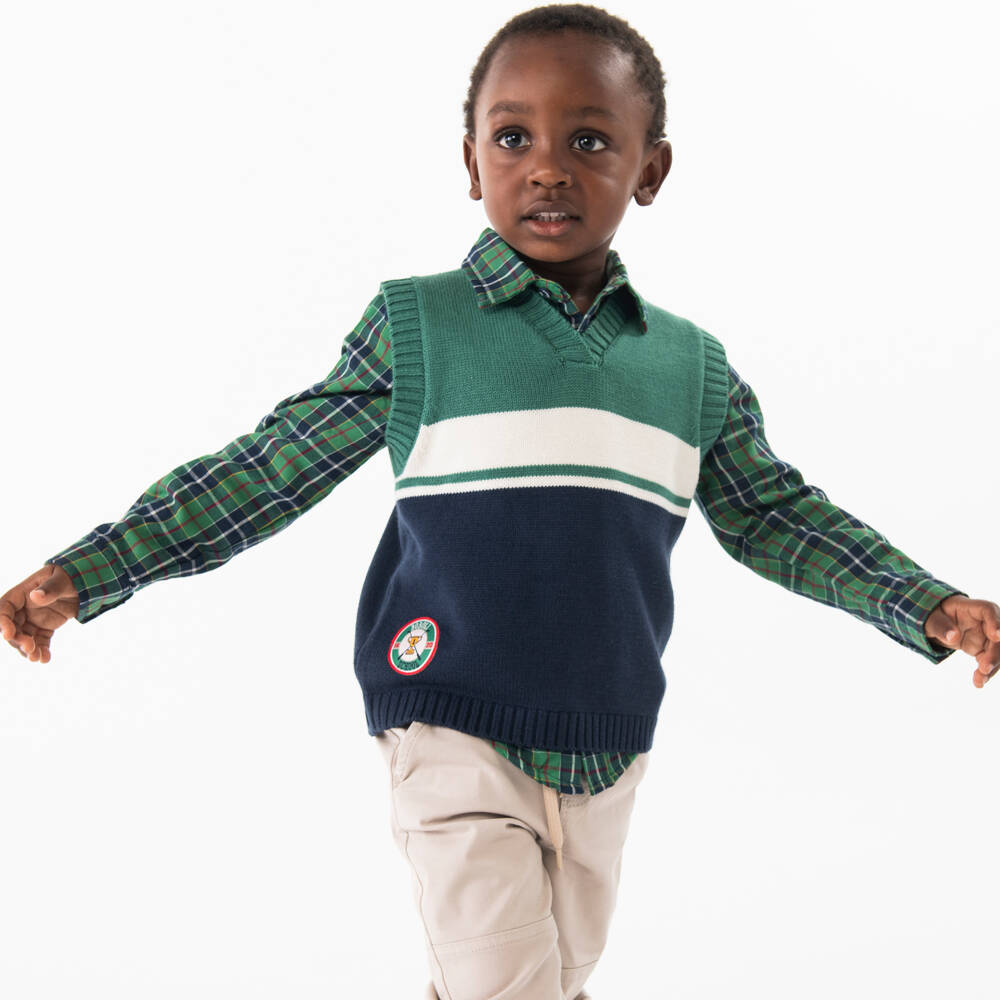 Boboli-Boys Green & Beige Outfit Trio | Childrensalon Outlet
