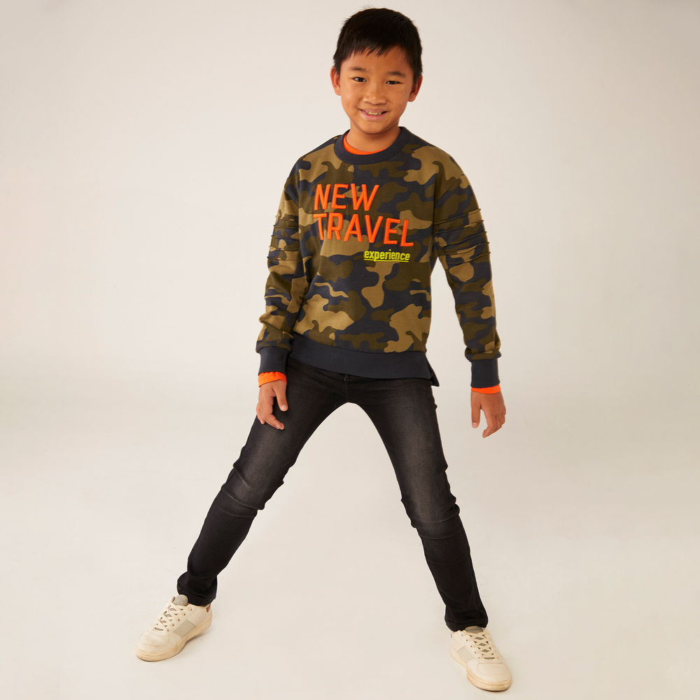 Boys camouflage sweatshirt clearance
