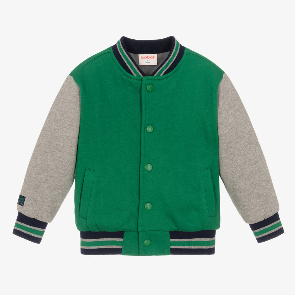 Boboli-Boys Green Marl Bomber Jacket | Childrensalon Outlet