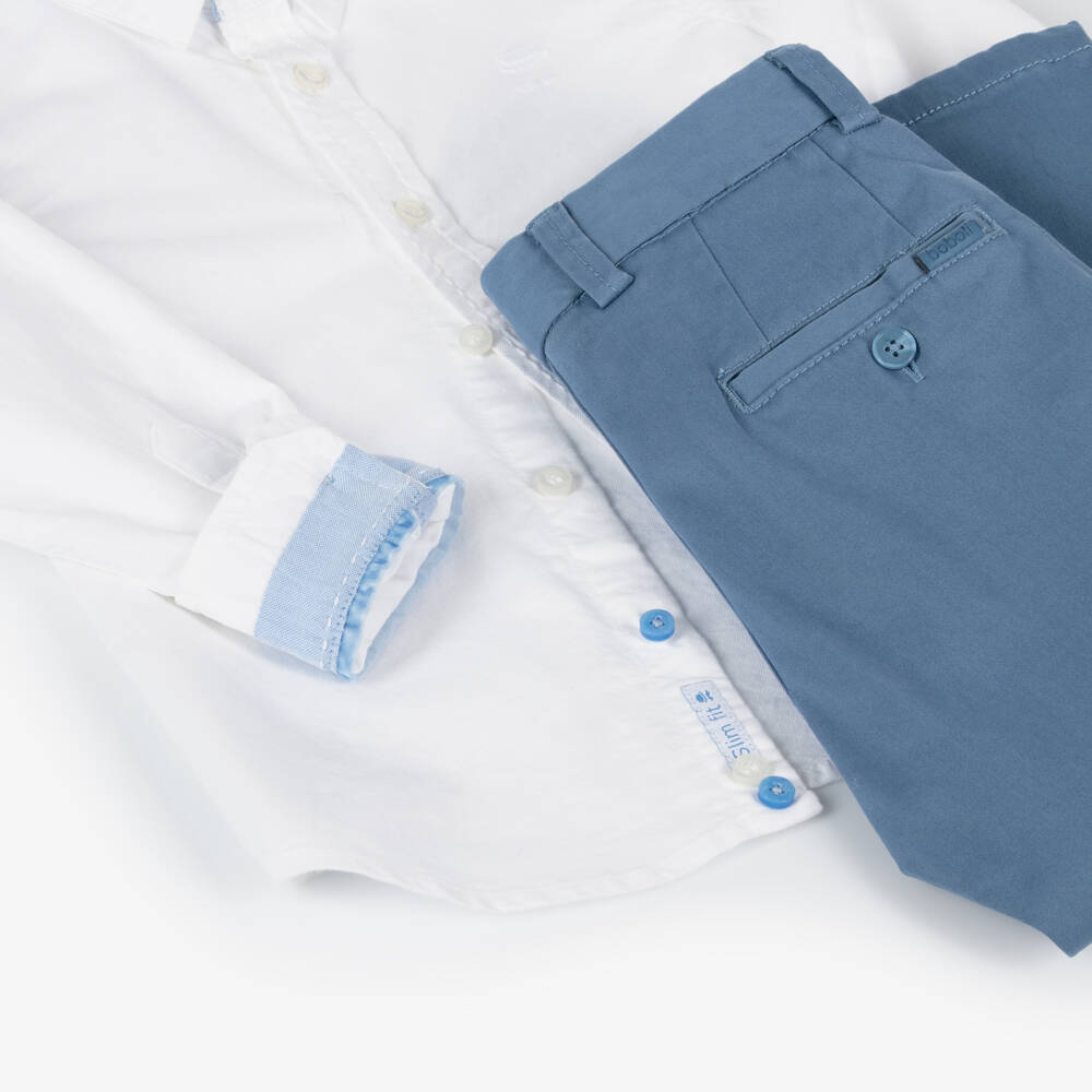 Boboli-Boys Grey & Blue Jigsaw Trouser Set | Childrensalon Outlet