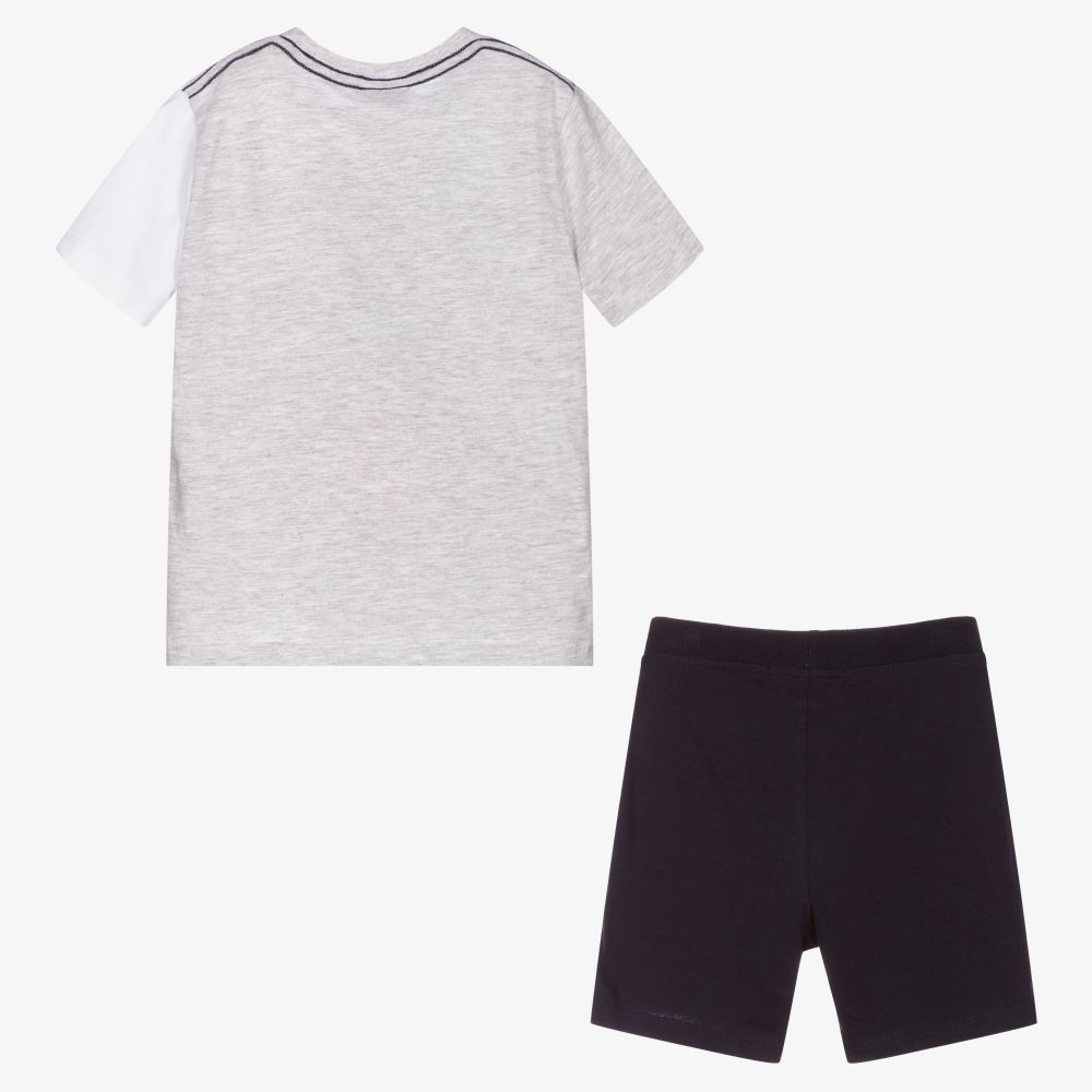 Boboli-Boys Grey & Blue Shorts Set | Childrensalon Outlet