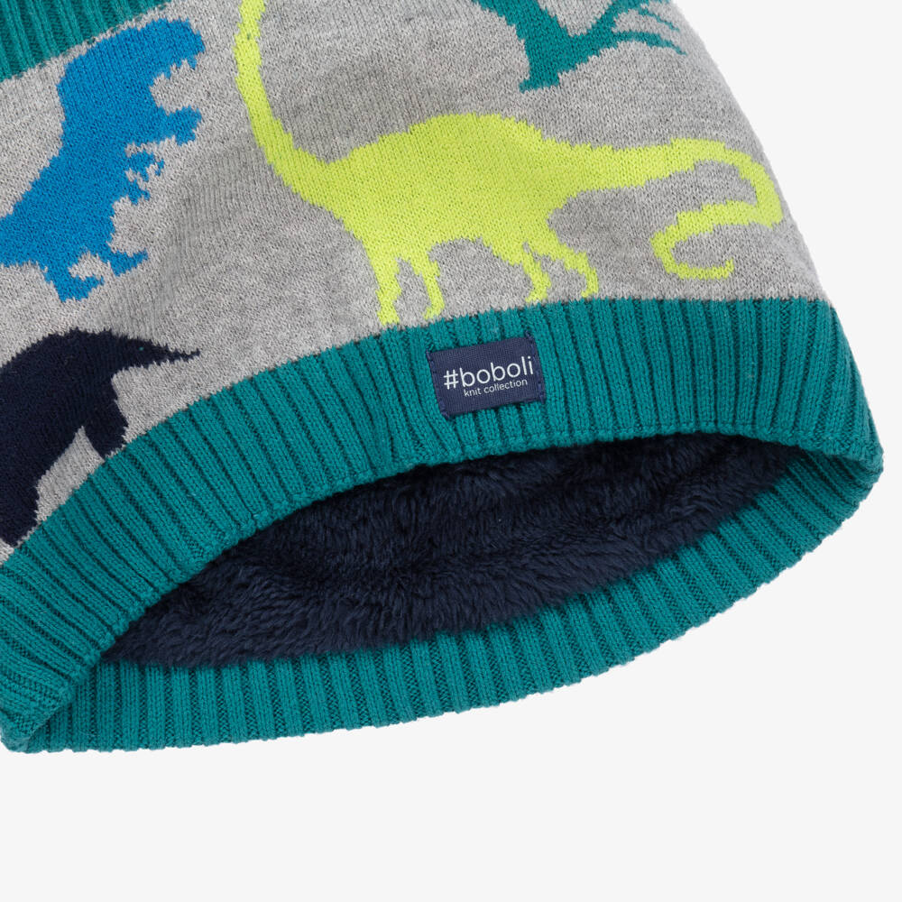 Boboli-Boys Grey Dinosaur Snood | Childrensalon Outlet