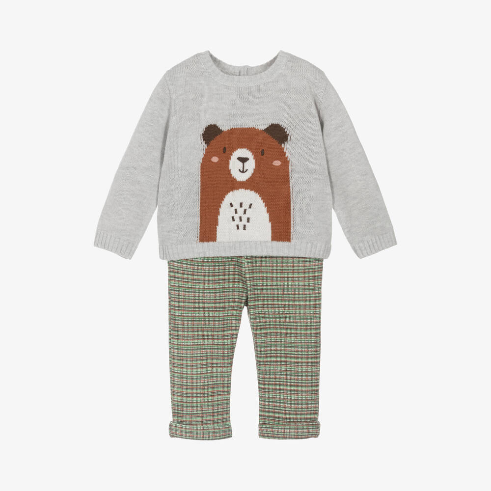 Boboli-Boys Grey & Green Bear Outfit | Childrensalon Outlet