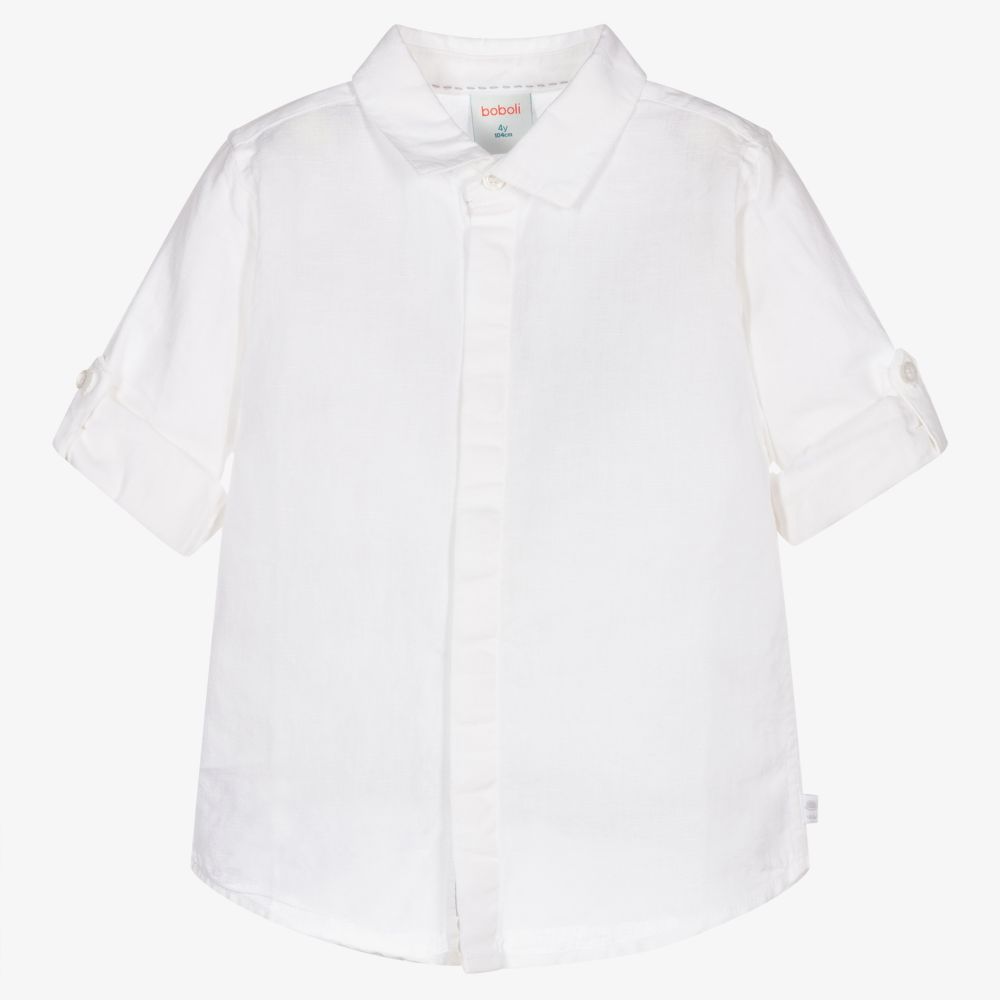 Boboli-Boys Grey Linen Trouser Set  | Childrensalon Outlet