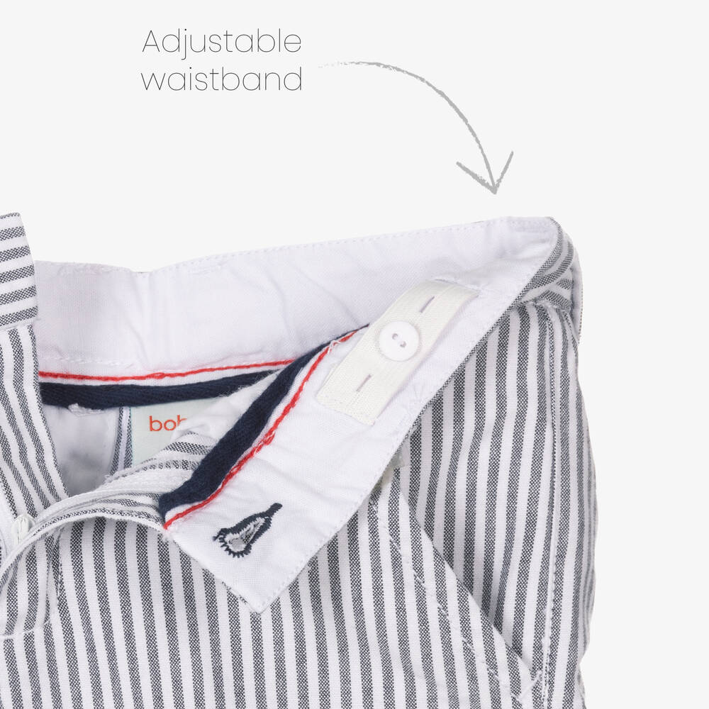 Boboli-Серая рубашка и брюки из хлопка в полоску | Childrensalon Outlet