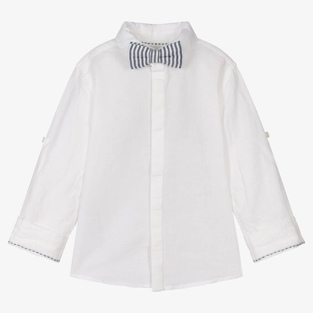 Boboli-Серая рубашка и брюки из хлопка в полоску | Childrensalon Outlet