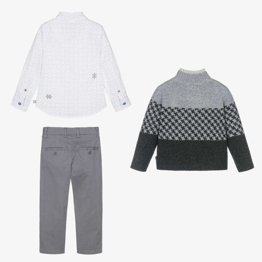 Boboli-Boys Grey Trousers Ensemble | Childrensalon Outlet
