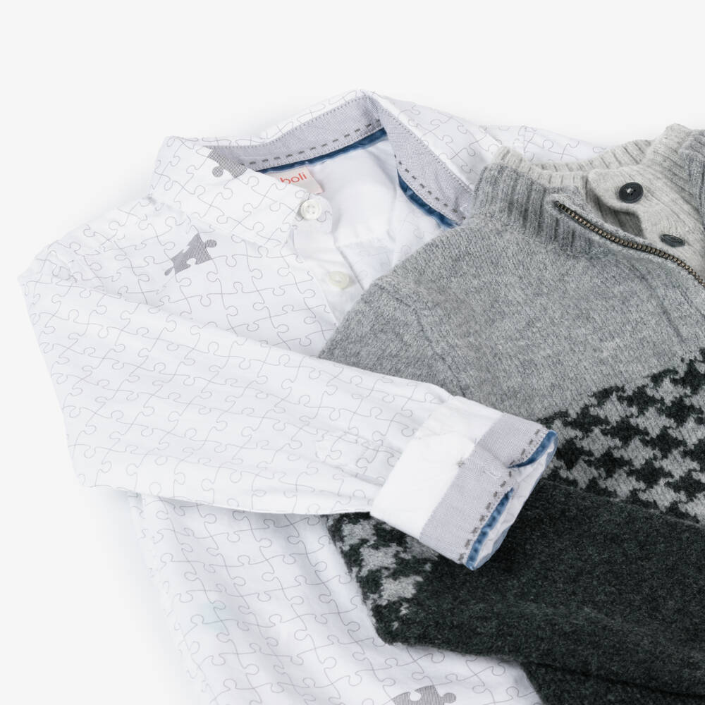 Boboli-Boys Grey Trousers Ensemble | Childrensalon Outlet