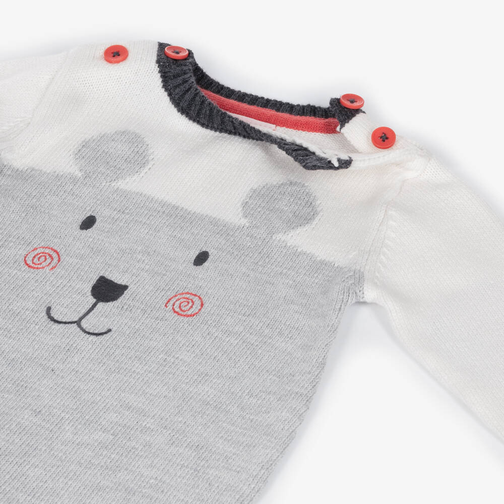 Boboli-Boys Ivory Bear Playsuit | Childrensalon Outlet