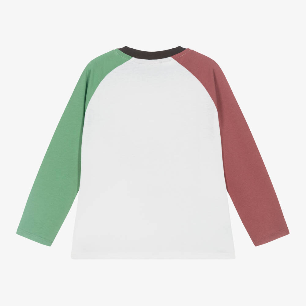 Boboli-Boys Ivory Colourblock Cotton Shirt | Childrensalon Outlet