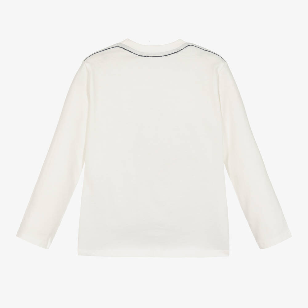 Boboli-توب قطن جيرسي لون عاجي للأولاد | Childrensalon Outlet