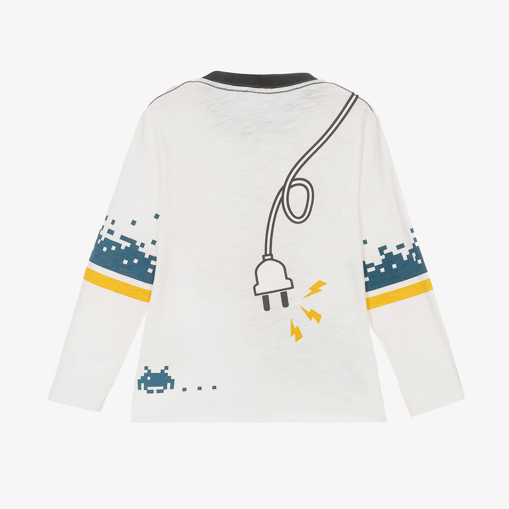 Boboli-Boys Ivory Cotton Top | Childrensalon Outlet
