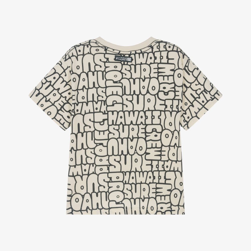 Boboli-Boys Ivory Graphic Cotton Tee | Childrensalon Outlet