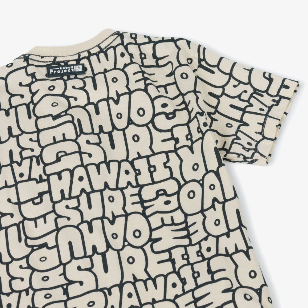 Boboli-Boys Ivory Graphic Cotton Tee | Childrensalon Outlet