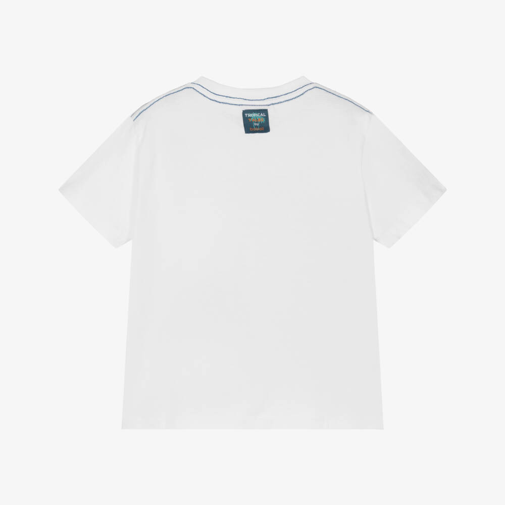 Boboli-Boys Ivory Island-Inspired Tee | Childrensalon Outlet