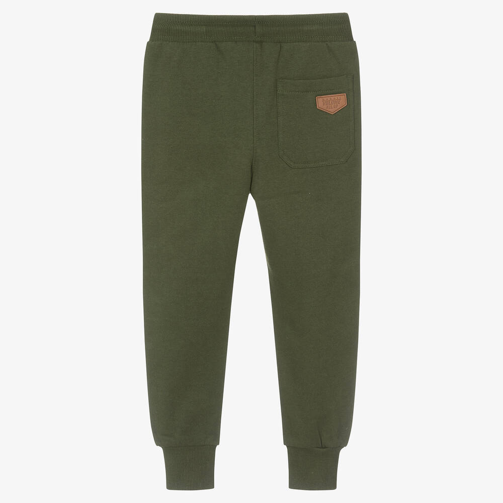 Boboli-Boys Khaki Green Cotton Joggers | Childrensalon Outlet