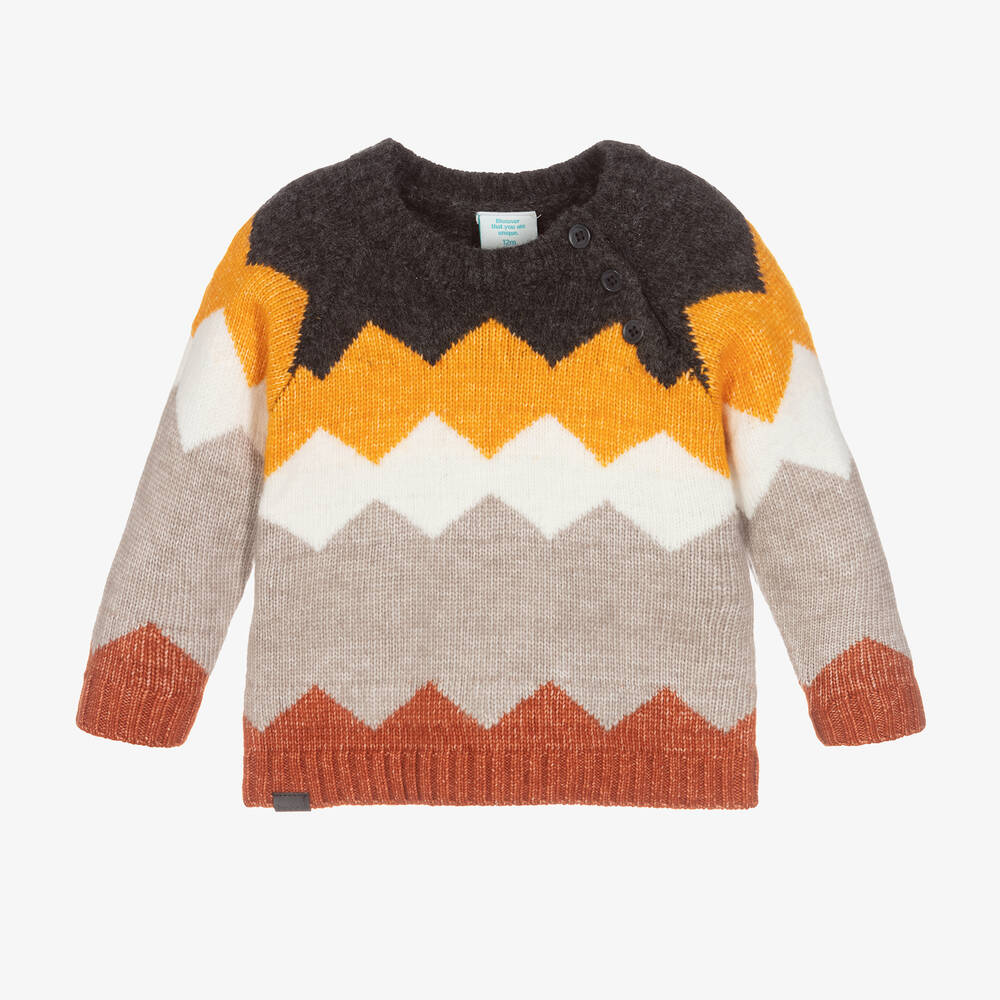 Boboli - Boys Knitted Zigzag Sweater | Childrensalon