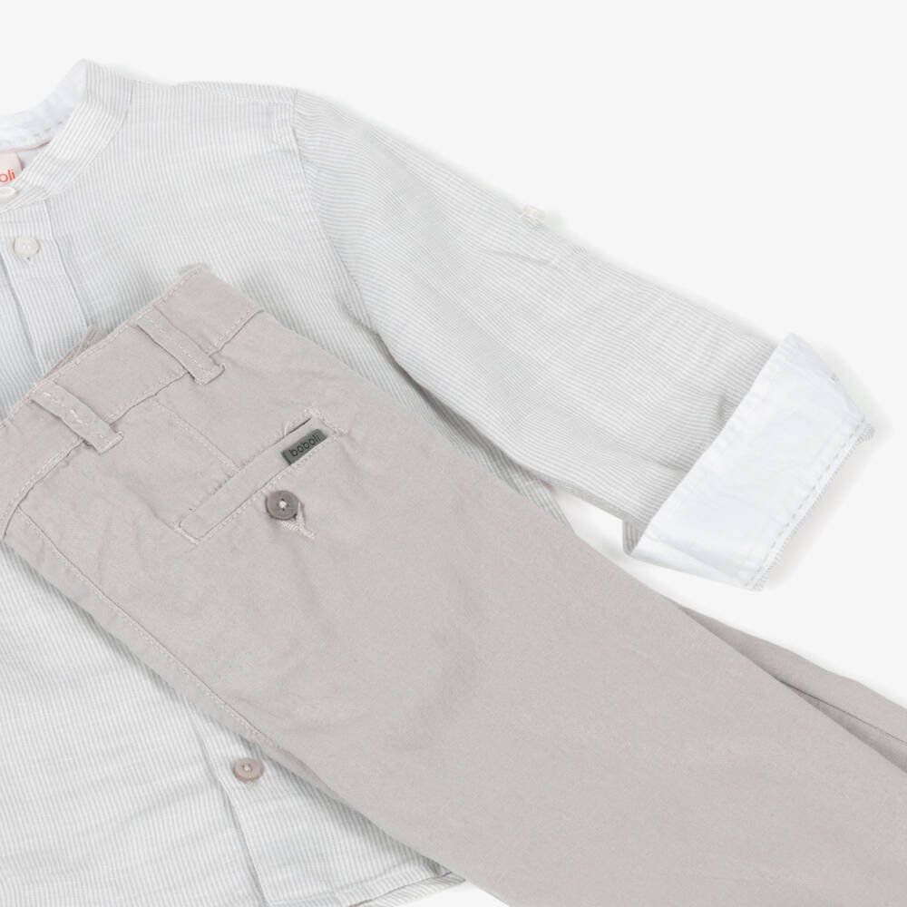 Boboli-Льняной костюм светло-песочного цвета для мальчиков | Childrensalon Outlet