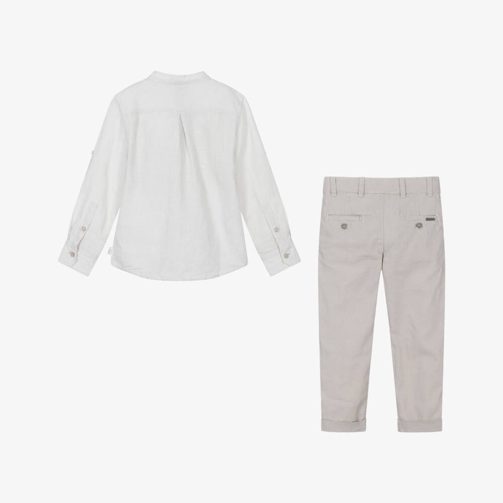 Boboli-Льняной костюм светло-песочного цвета для мальчиков | Childrensalon Outlet
