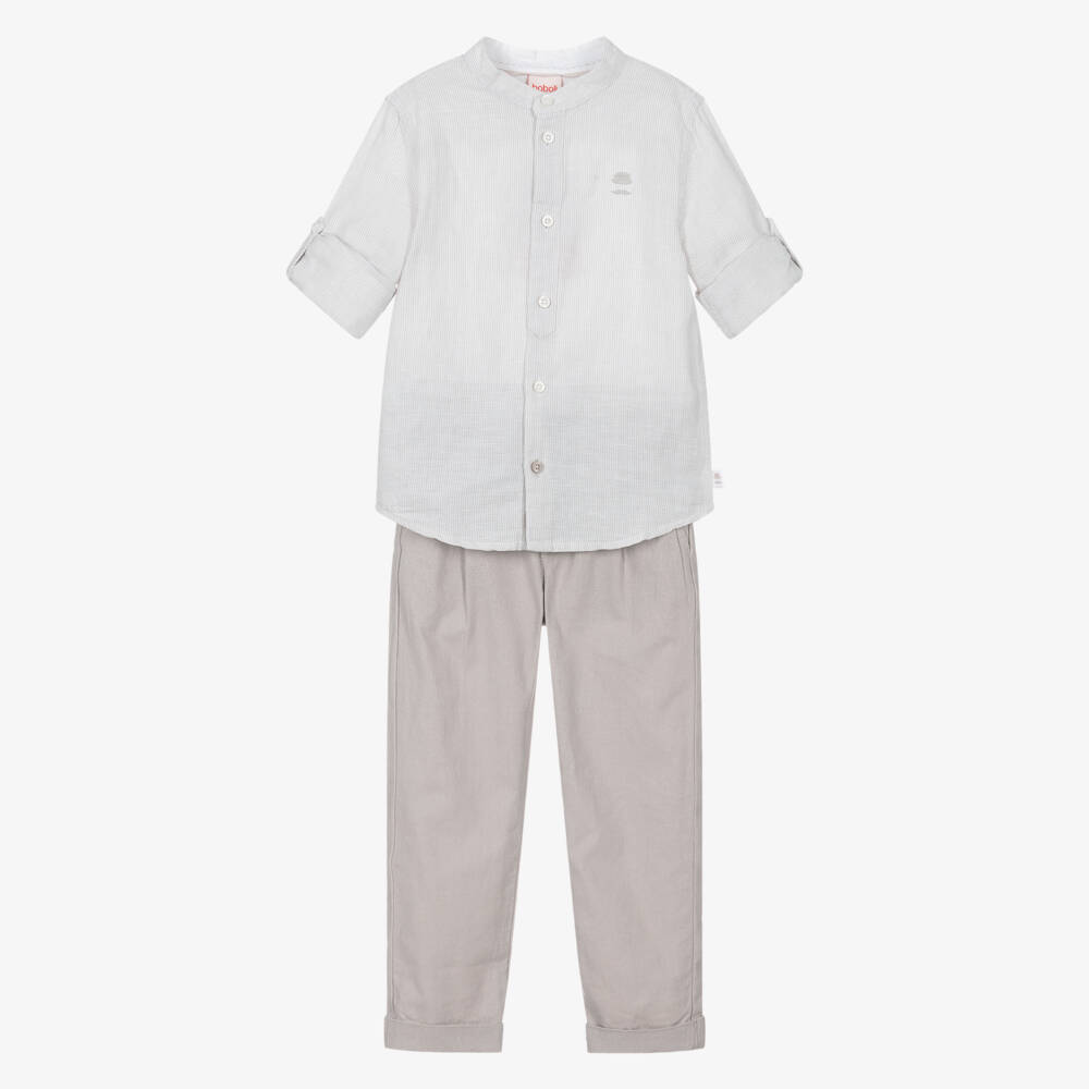 Boboli-طقم كتان بلون الرمل الفاتح للأولاد | Childrensalon Outlet