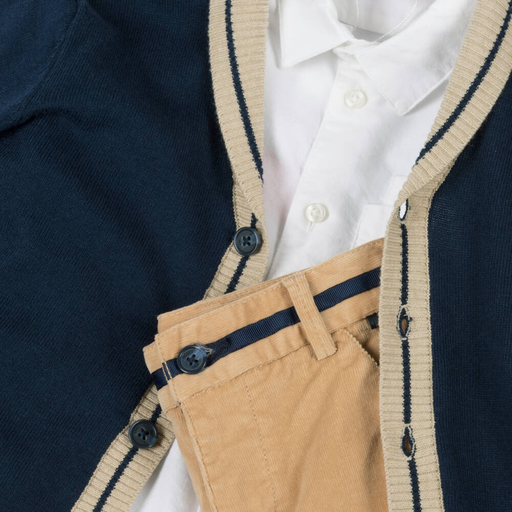Boboli-Boys Navy & Beige Outfit Set | Childrensalon Outlet