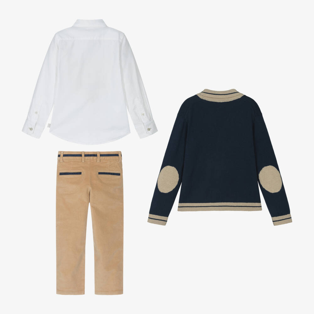 Boboli-Boys Navy & Beige Outfit Set | Childrensalon Outlet