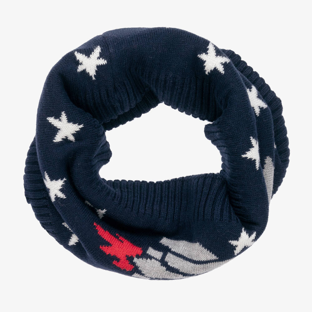 Boboli - Boys Navy Blue Cotton Rocket Snood | Childrensalon