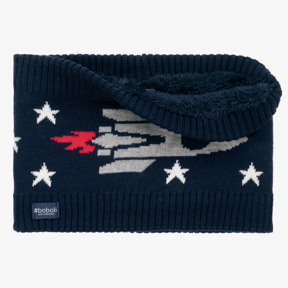 Boboli-Boys Navy Blue Cotton Rocket Snood | Childrensalon Outlet