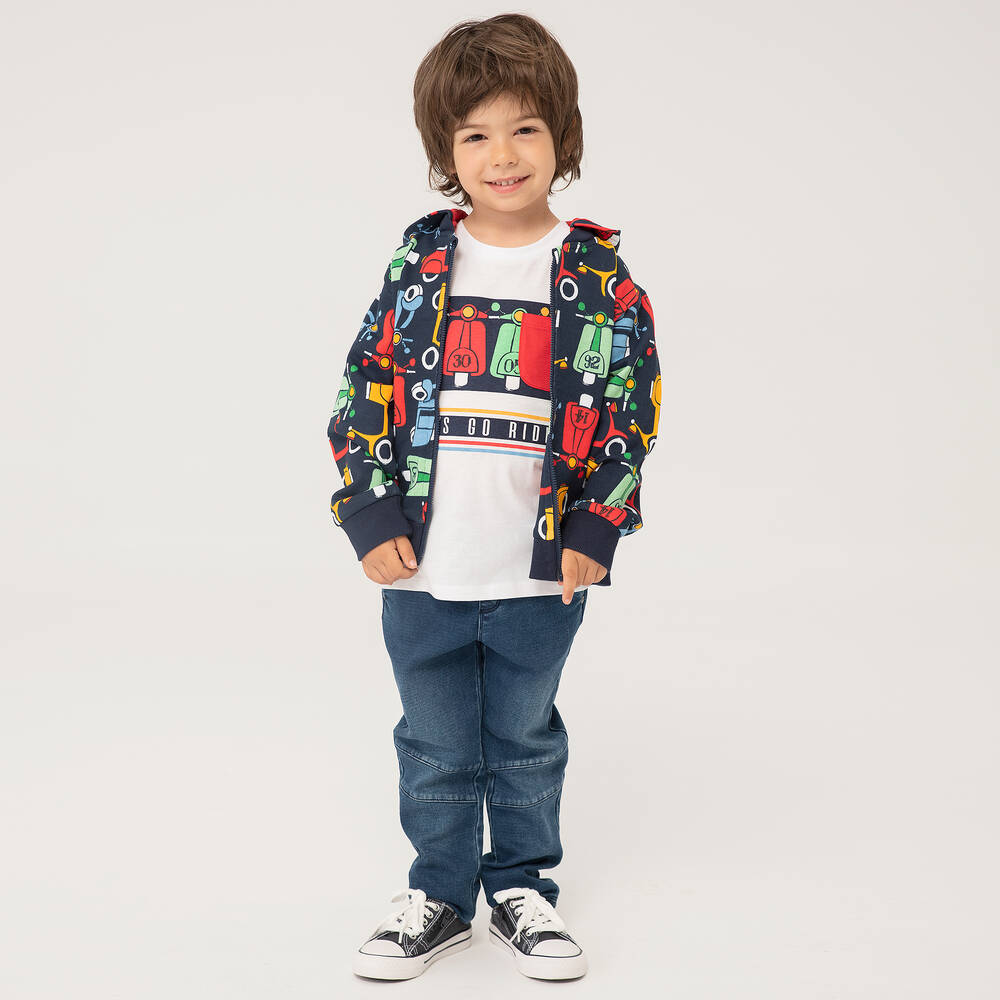 Boboli-Синяя хлопковая худи на молнии | Childrensalon Outlet