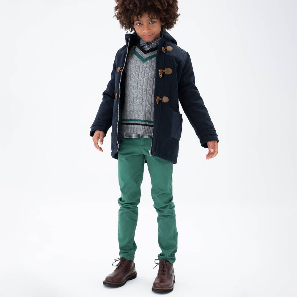 Boboli Boys Navy Blue Duffle Coat Childrensalon Outlet