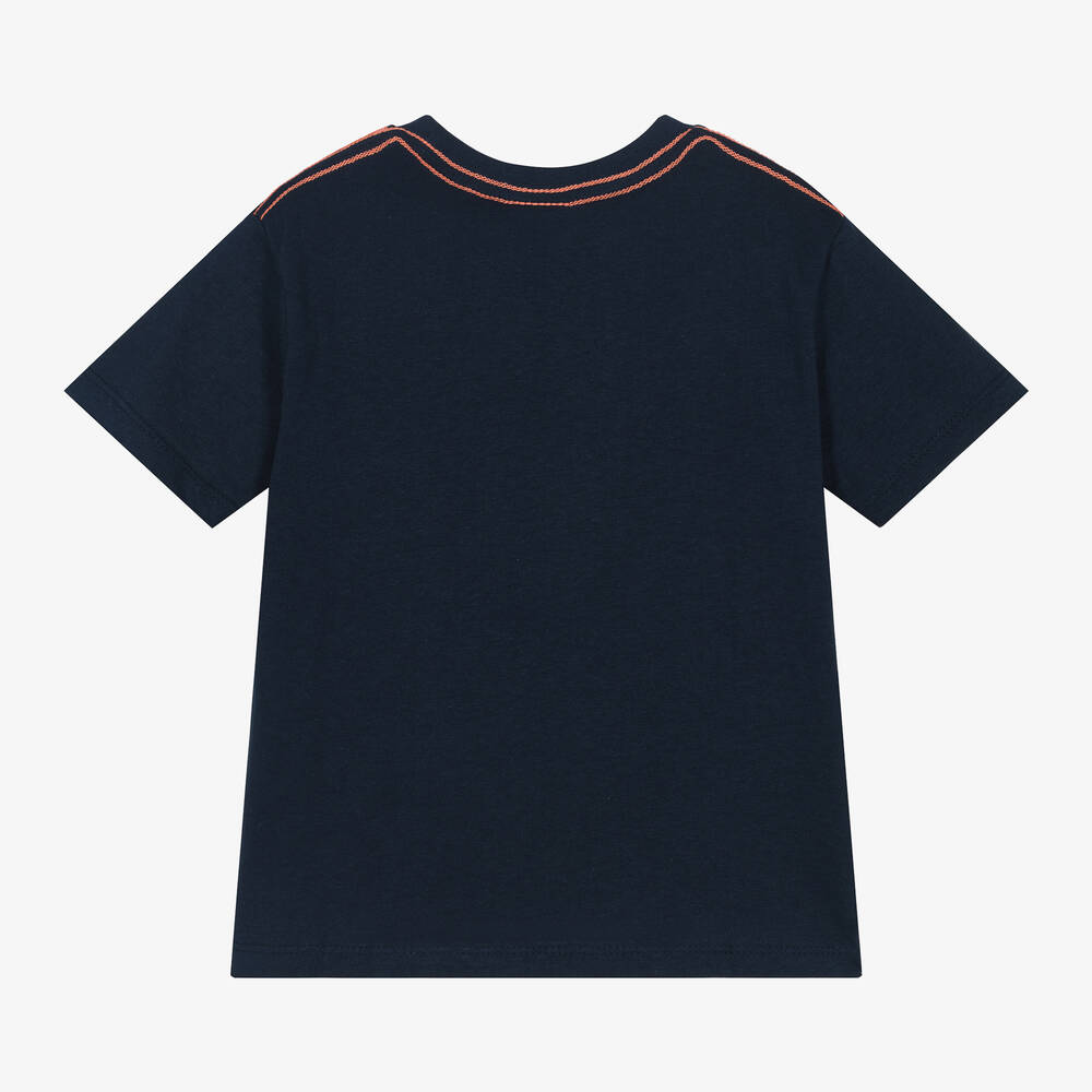 Boboli-Boys Navy Blue Graphic Cotton T-Shirt | Childrensalon Outlet